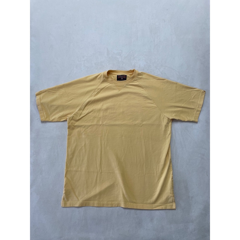 Duluth Trading Co Mens Large Yellow Cotton Raglan Short Sleeve T-Shirt 85344 YEL